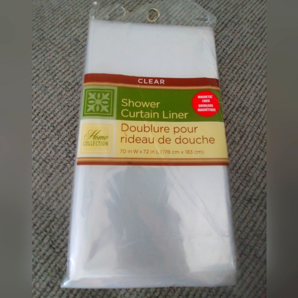 Clear Shower Curtain Liner With Magnetic Liner